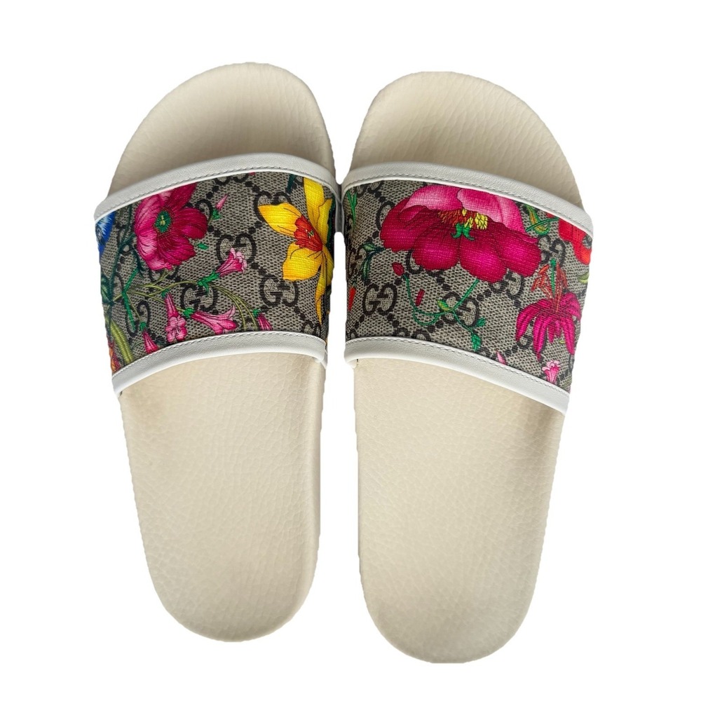 GUCCI GG Bloom Slides Supreme - EUR 37 - US 7 - Beige Floral - Picture 6 of 8